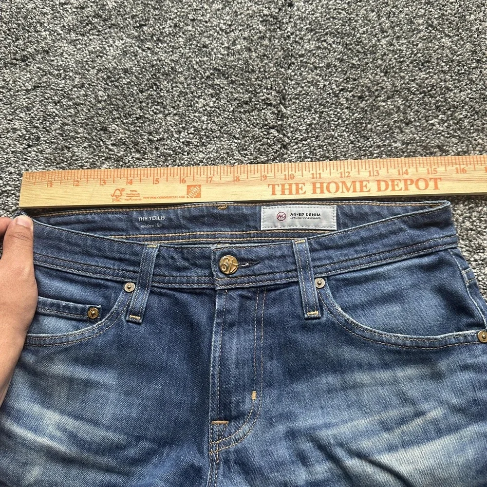 AG Adriano Goldschmied The Tellis Jeans Mens 32x32‎ Blue Slim Straight Zip Fly